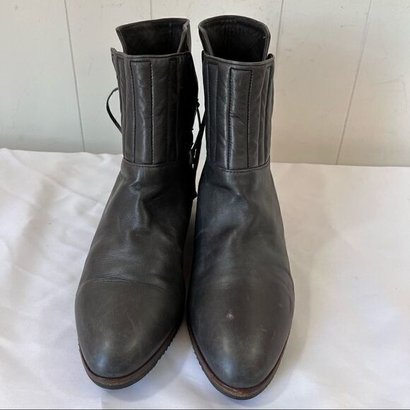 Designer Lorenzo Banfi Quilted Leather Snakeskin Slip On Boot Ankle Brown Sz 8.5 - Picture 7 of 12